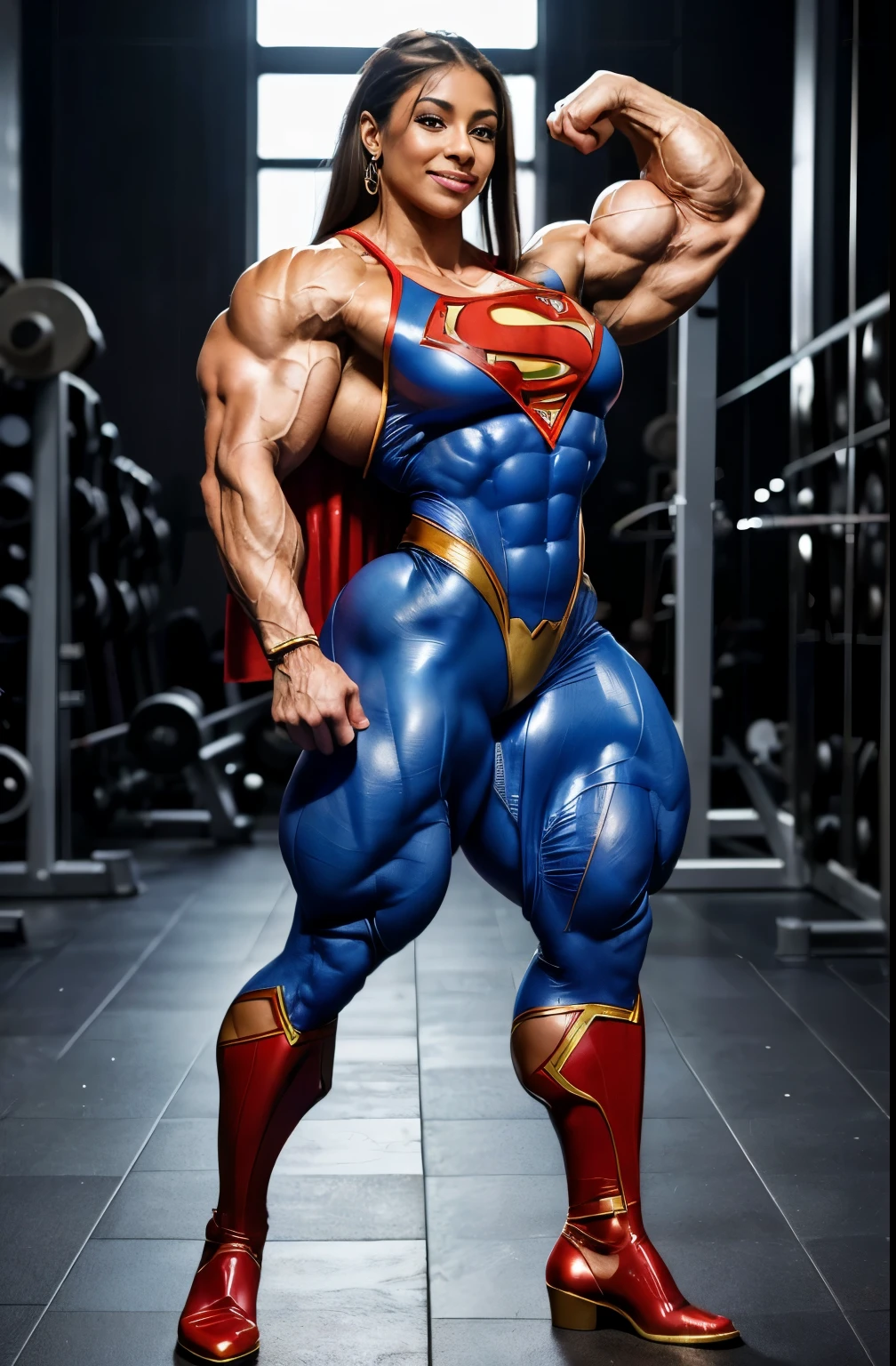 homem forte usando um cinto de super heroi, cinto de couro, corpo inteiro