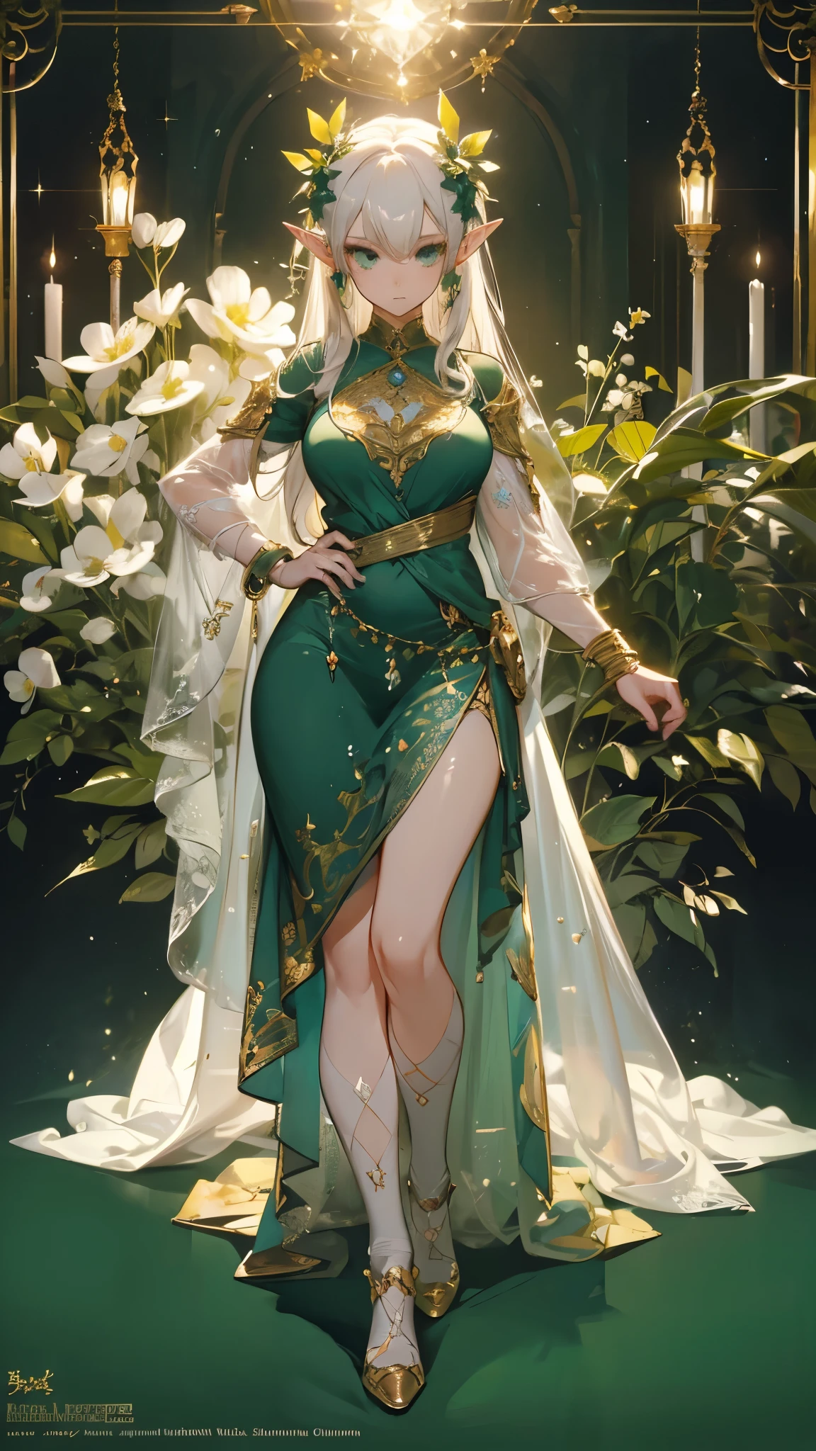 Very Beautiful princesse glowing crystal eyes green super Glow sexy detailed face full body outfit caftan marocain