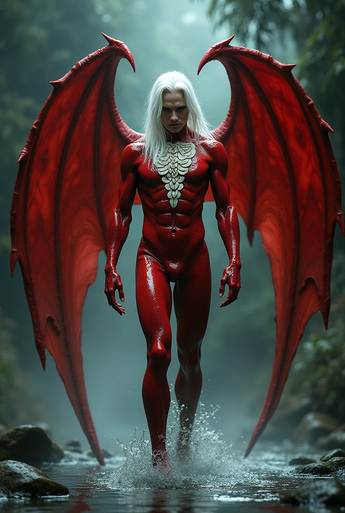 (megan fox), ((((((1 muscular demon girl)))))), (((huge upper body))), long hair, ((((huge demon wings))), (((pale skin))), (((sharp teeth, Huge horns, large nails))), navel, ((((full body front view)))), (((perfect hands, perfect fingers))), (((black empty background)))