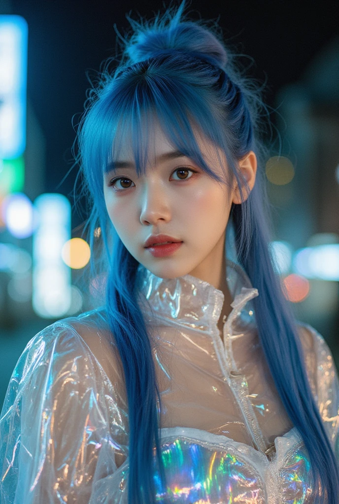 (gagged),(8k, best quality, masterpiece:1.2)best quality, 1girl, (skindentation), (huge breasts), (day),  bright, blur background, outdoor, (street:0.6), (people, crowds:1), (blouse:1.5), gorgeous, (blue hair:1.5), (floating hair:1.5), (dynamic pose:0.8), ayanami_rei,soft lighting, wind,  garden,finely detail, official art, absurdres, incredibly absurdres,huge file size,  cloud, rain,sky,scenery, overcast,airplane,bag,huge sword,extremely detailed eyes and face, beautiful detailed eyes,plugsuit, star_\(sky\), long_hair, starry_sky, bodysuit, ((ultra realistic details)), portrait,(starry sky:1.5),(shooting stars:1.5),(galaxy:1.543), global illumination, shadows, octane render, 8k,sun flare, soft shadows, vibrant colors, painterly effect, dreamy atmosphere BREAK scenic lake, distant mountains, willow tree, calm water, reflection, sunlit clouds, peaceful ambiance, idyllic sunset,supermodel, ultra sharp,metal,intricate, ornaments detailed, cold colors, egypician detail, highly intricate details,((sexy pose)), realistic light, trending on cgsociety, glowing eyes,cityscape,jacket,cloudy_sky, road, aircraft, ruins, lamppost, school_uniform,