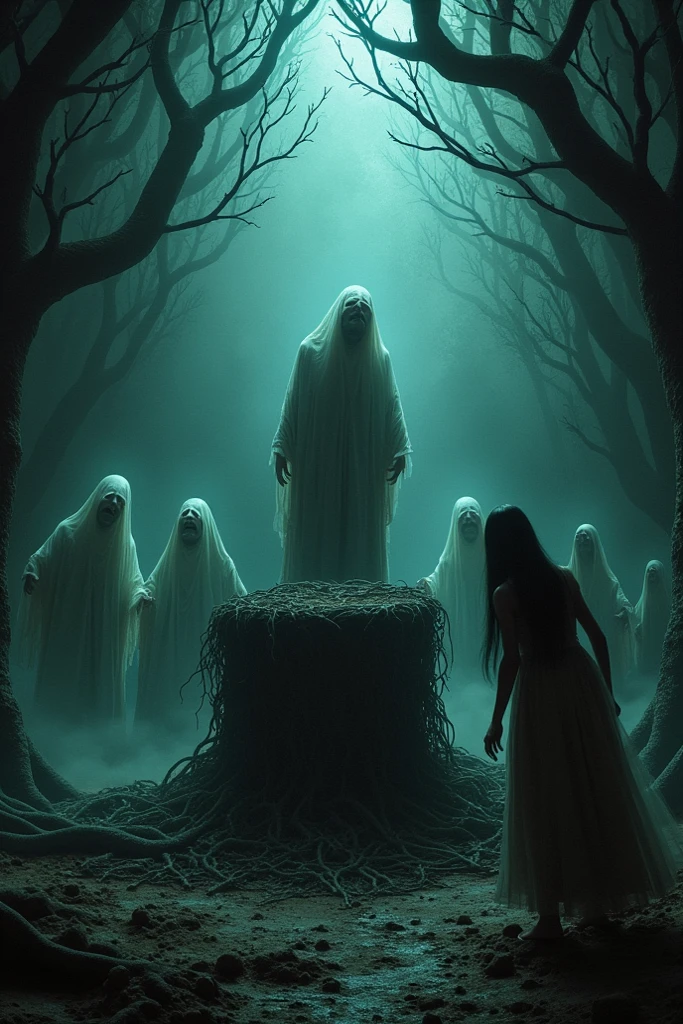 A fight between ghost and people's in creepy night