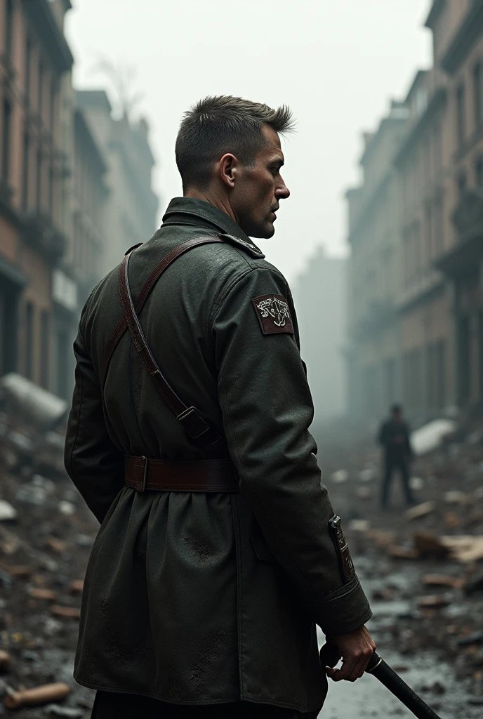 (post apocalyptic man) ,wearing post apocalyptic clothes ,(destroyed city after nuclear blast),warzone, (post apocalyptic), looking down a hill, spicked necklance, holding a gun, sitting on a dieselpunk car, covered in blood, horror
BREAK
(masterpiece, best quality, ultra realistic, 4k, 2k, (intricate, high detail:1.2), film photography, soft focus,
RAW photo, photorealistic, analog style, subsurface scattering, photorealism, absurd res), ((closeup))