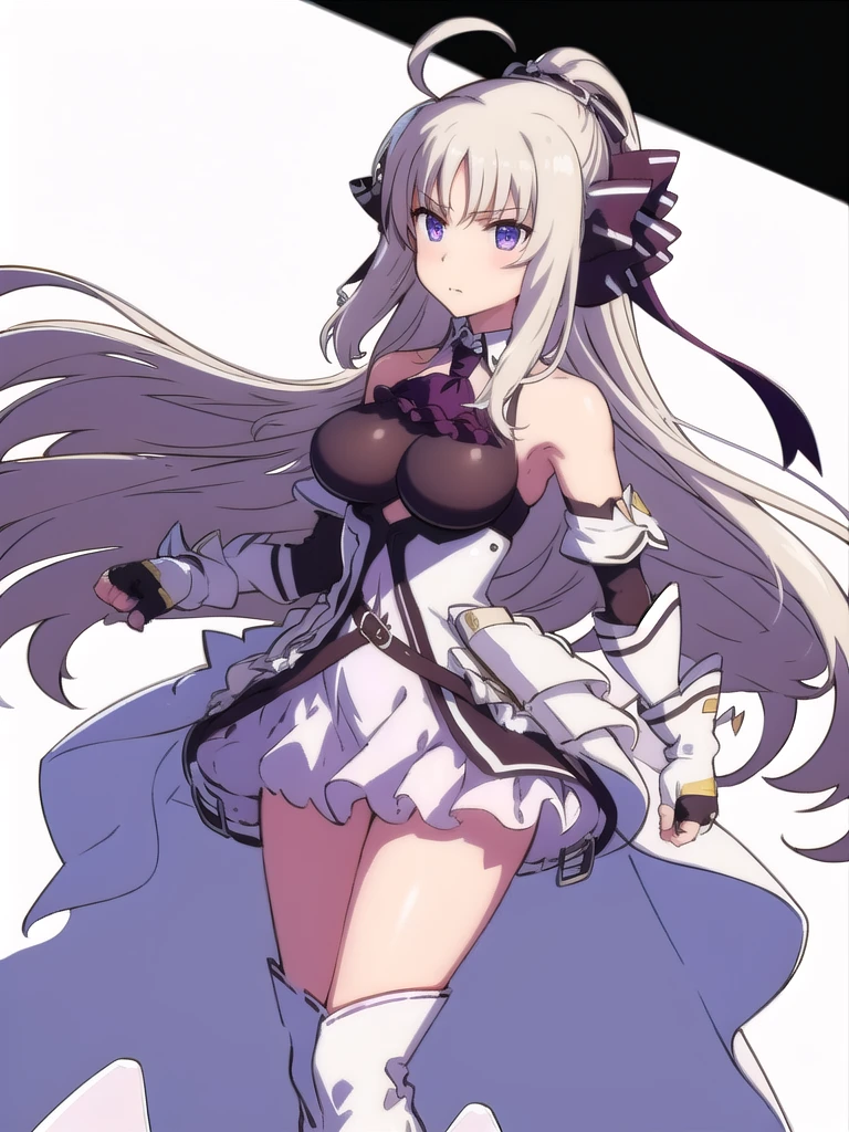 elbeazln, (masterpiece:1.3), best quality, high quality, absurdres, 1girl, solo, (selfie:1.3), peaked cap, black corset, iron cross, black dress, layered dress, black gloves, thighhighs, boots, smile, arms at sides, simple background, <lora:elbeazln_prerelease:1>