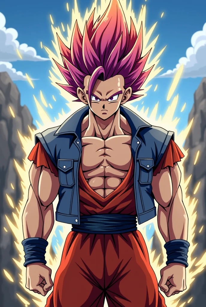 create a photo of an anime character the anime is called mashle: magic and muscles and the character is mashle