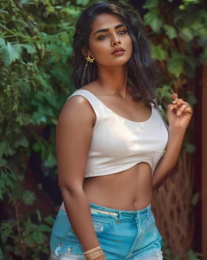 35 year realistic old indian woman sitting on chair 