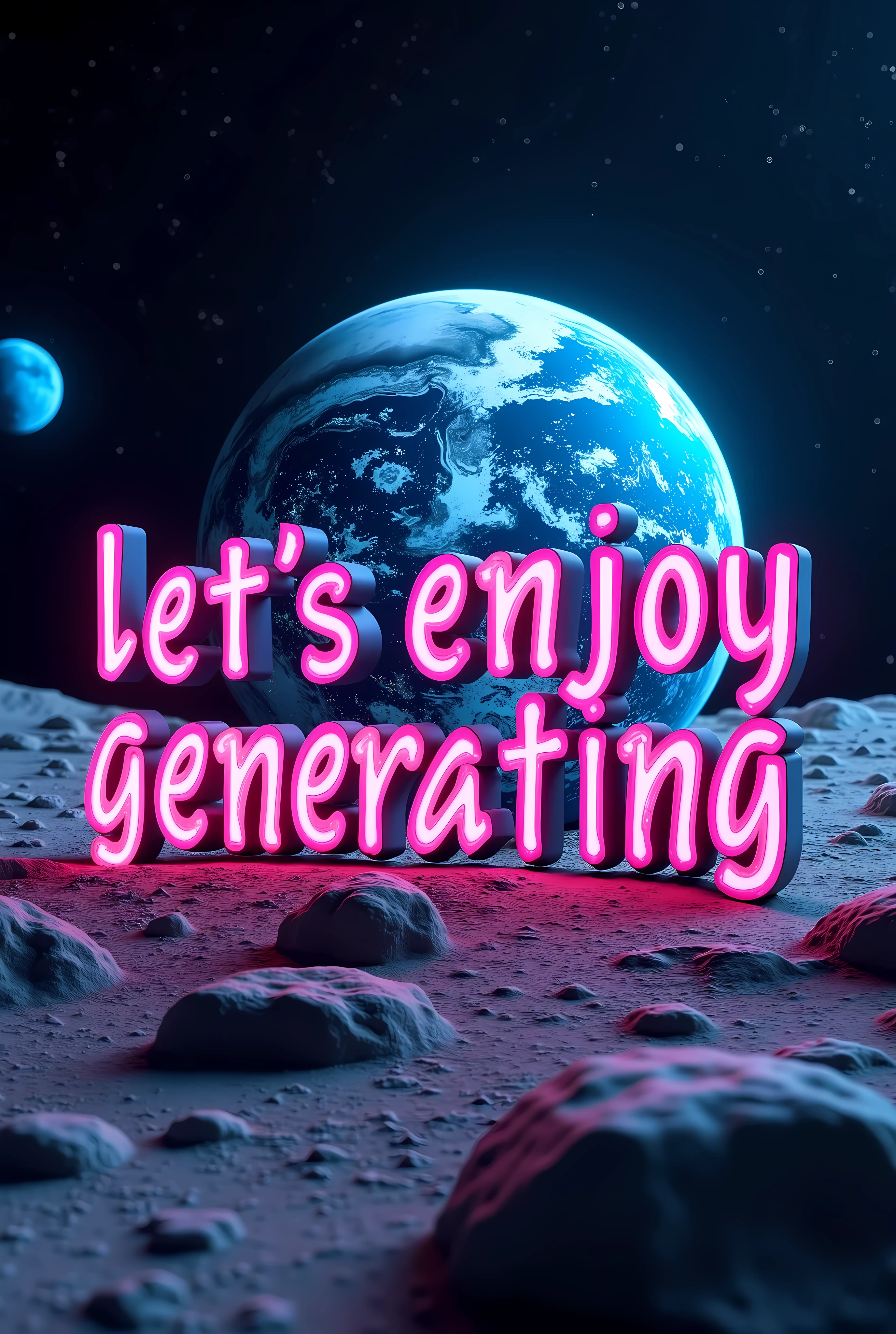  typography , Moon base, Beautiful Earth, break ( dub graffiti, "Moon base""Let's enjoy generating ""Let's create ‼ "), 