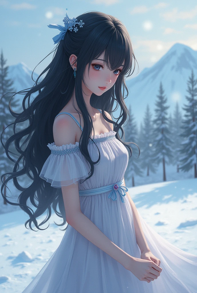 (obra de arte), (atmospheric view) Beautiful young woman in a snowy place, (joyful expression), ((aurora)), (Epic Starry Sky), lovely character, qualidade superior, hiper detalhado, (glowing lights), (1girl), vermelho e preto, premiere, award winning, (bird:0.9),(casaco:1.2),(bicho:0.8),(vivid colors),(Luvas:1.1),(luvas sem dedos:1.1),(sozinho:0.9),