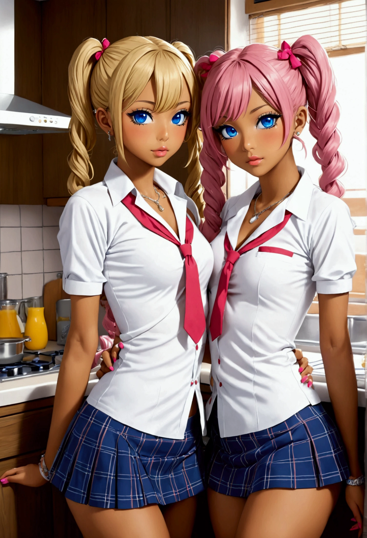 (8k、超High resolution、masterpiece、Anatomically correct、Textured skin、High resolution、highest quality、High resolution、Professional Lighting、)、ミニスカートを履いたTwo peopleの女子高生:1.7,((Two people high school girl:2)),((Two people)),Dynamic Angle, Perfect body, night,moonlight,Exterior lights,Gal, (Anatomically correct),masterpiece, highest quality, RAW Photos, Realistic, face,, Beautiful girls, cute, Written boundary depth, High resolution, Super detailed, detailed, ighly detailedd, Extremely detailed eye and realistic student, pale, Sunburned skin,Two peopleで,woman,(panties), (Short-sleeved sailor uniform:1.4),Bukkake,(cum on face),(Cum in mouth)、(Cum on body),(((Bukkake))),Spread your legs,Wide Hips, ((Sensual;1.5)), Glamour, Big Breasts,Sunburn marks on Sunburned skin,Pink Hair,blonde,Platinum Hair,Brown Hair,orange,Wavy Hair,Shortcuts,Pixie Cut,Cosplay,building,intersection,stage,Pedestrian bridge,vending machine,night,深night,Blurred Background:1.2,White panties,Pink panties,Yellow panties,Black panties,GirlTwo people,Two people high school girl,