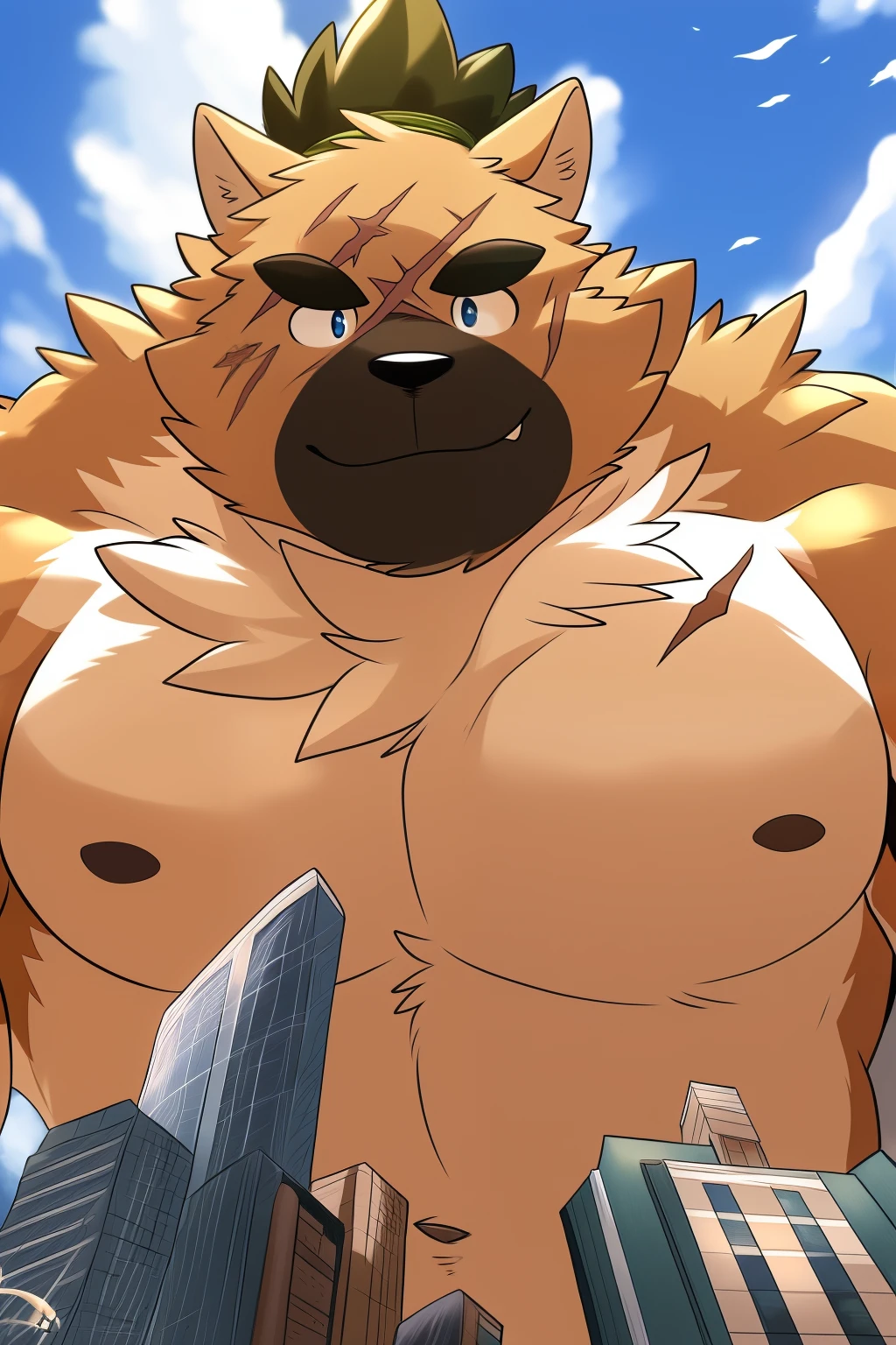 author: takemoto arashi, (1 boy), one, Yasuyori, Scars, Men, second test , beautiful , sexual, Attractive guy, (), Brew, Teeth, ( masterpiece, high resolution, high quality), 4K, portrait, beautiful shadow, Focus on chest muscles, t-shirt, Jeans, (Massiv:3.0, ( heavyweight,stark,Macro, Emphasize )), background (( of the collapsing building, raise little voice , the crack in the road)),