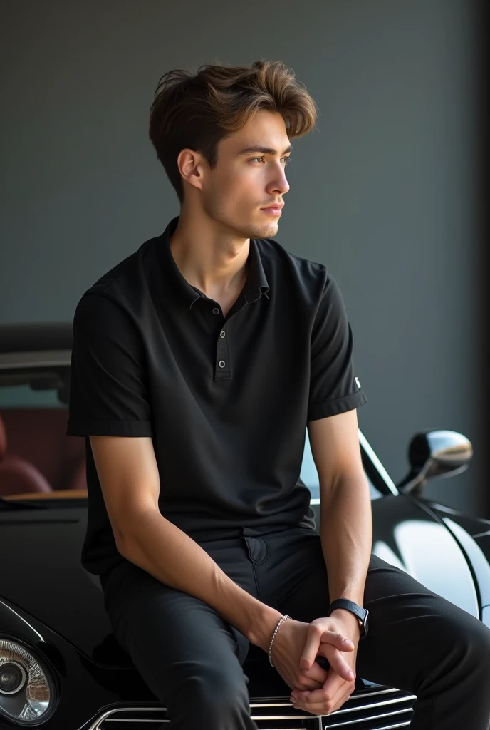 A handsome German guy looks at me in front of the Bavarsis team background