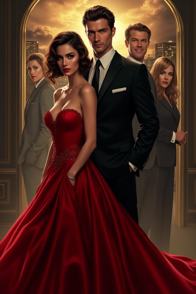 At an elegant gala in a luxurious ballroom, Henrique Cavill, impeccably dressed in a tailored black suit, stands out with his sophisticated demeanor. To her right, an equally dapper Johnny Depp dazzles in a vibrant red suit, as they both exchange smiles and greet guests amid an atmosphere of glamor and intrigue. The twinkling lights and night glow further accentuate the aura of sophistication surrounding the two Hollywood stars. cinematic realistic portrait, beautiful detailed face, highly detailed realistic face, 8k highly detailed face, realistic detailed face portrait, 8k portrait rendering, high detail sharp face, realistic face moody lighting, detailed realistic face, human realistic face, VFX Portrait highly detailed, detailed and realistic face, realistic and detailed face