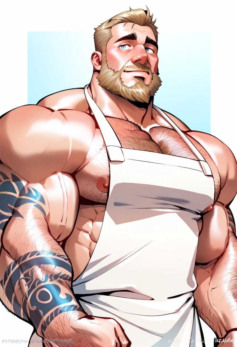 1boy, (very tall man:1.5), sidepec, (mazjojo:0.3), (nikism:0.2), hitenmaru, muscular male, muscular, bara, solo, thick neck, long neck, looking to the side, mature male, short hair, (beard stubble:1.8), (beard:1.5), undercut, stubble, (uzumaki_naruto:1.5), blonde_hair, spiked_hair, blue eyes, parted lips, white background, simple background, best quality, amazing quality, best aesthetic, absurdres, year 2023, big muscle, strong waist, huge biceps, huge pectorals, very tall, thick thigh, large hands, hyper muscle, brown skin, abs, nsfw, huge penis, cum, projectile cum, naked, nude, steam sweat, (hairy:1.5), girthy penis, (sparse chest hair:1.5), strongman waist, erection, long penis, thick penis, hand_on_penis, masturbation, penis_grab, sitting, thick eyebrows, forest, blue sky, aidxlv05_neg, (negative_v2 Color_Balance_Calibration:0.8)