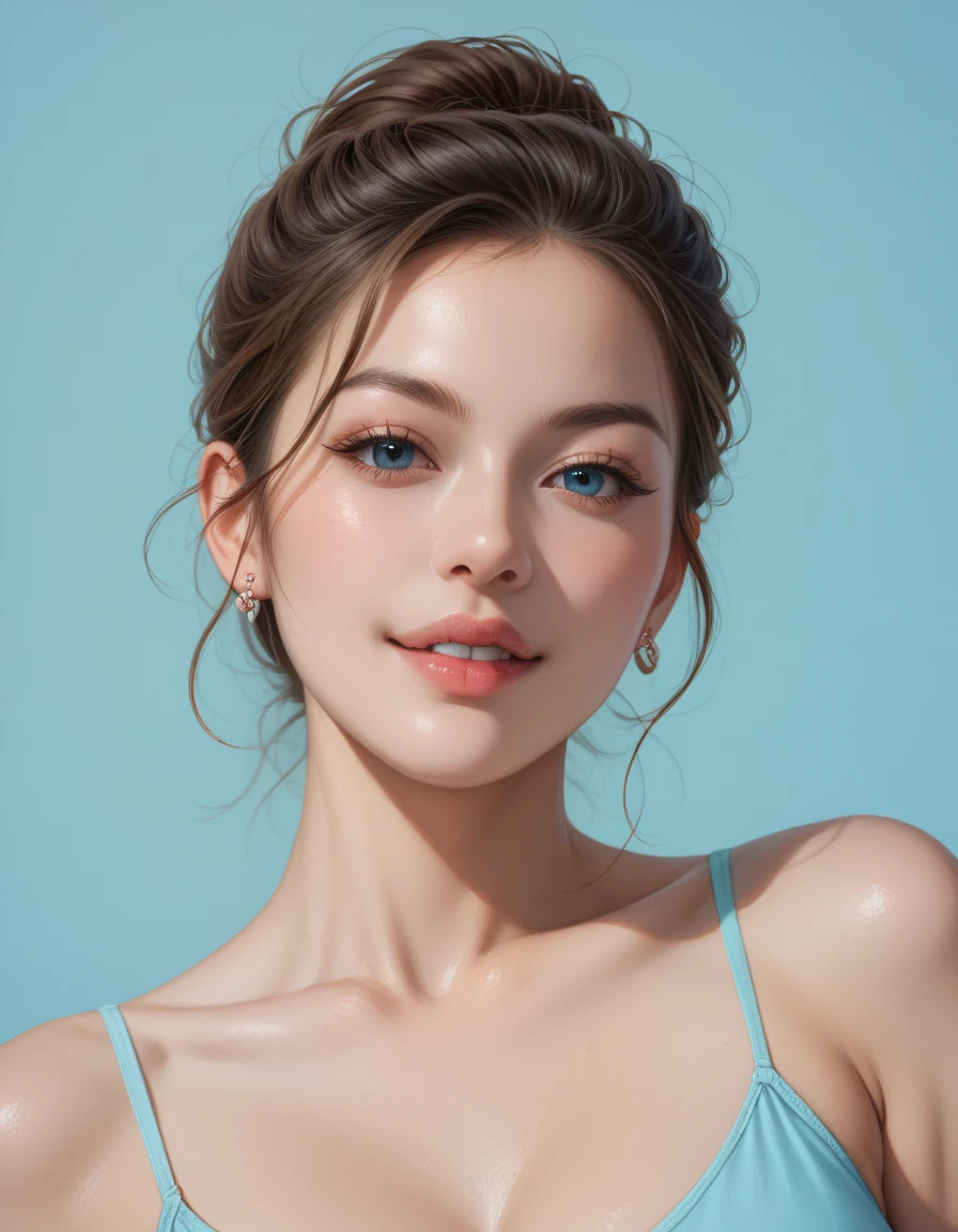 kathr7nn3wt0nのクローズアップポートレート, Two-thirds view,  Super realistic pictures of  ,  detailed face ,  simple background