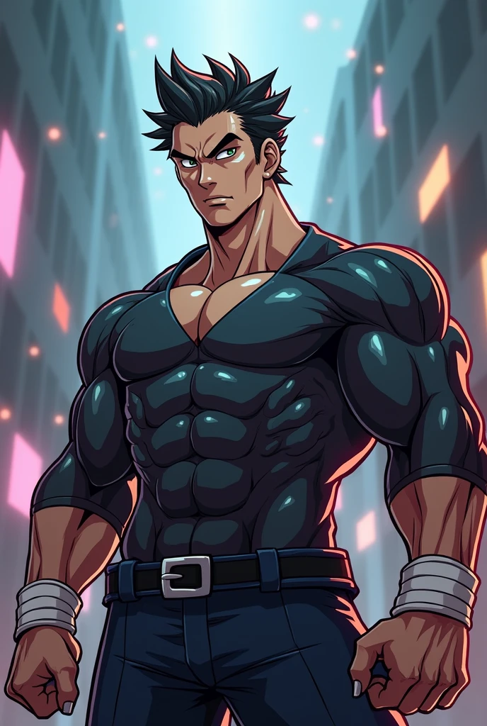 a picture of a man with a big chest and no shirt, muscular! fantasy, muscular!! sci-fi, muscular! cyberpunk, muscular male hero, gigachad muscular, super buff and cool, beefcake pose, (sfw) safe for work, inspired by Adam Dario Keel, big muscle, muscular!, baki the grappler, oppai cyberpunk,(realistic,photorealistic,photo-realistic:1.37),HDR,UHD,studio lighting,ultra-fine painting,