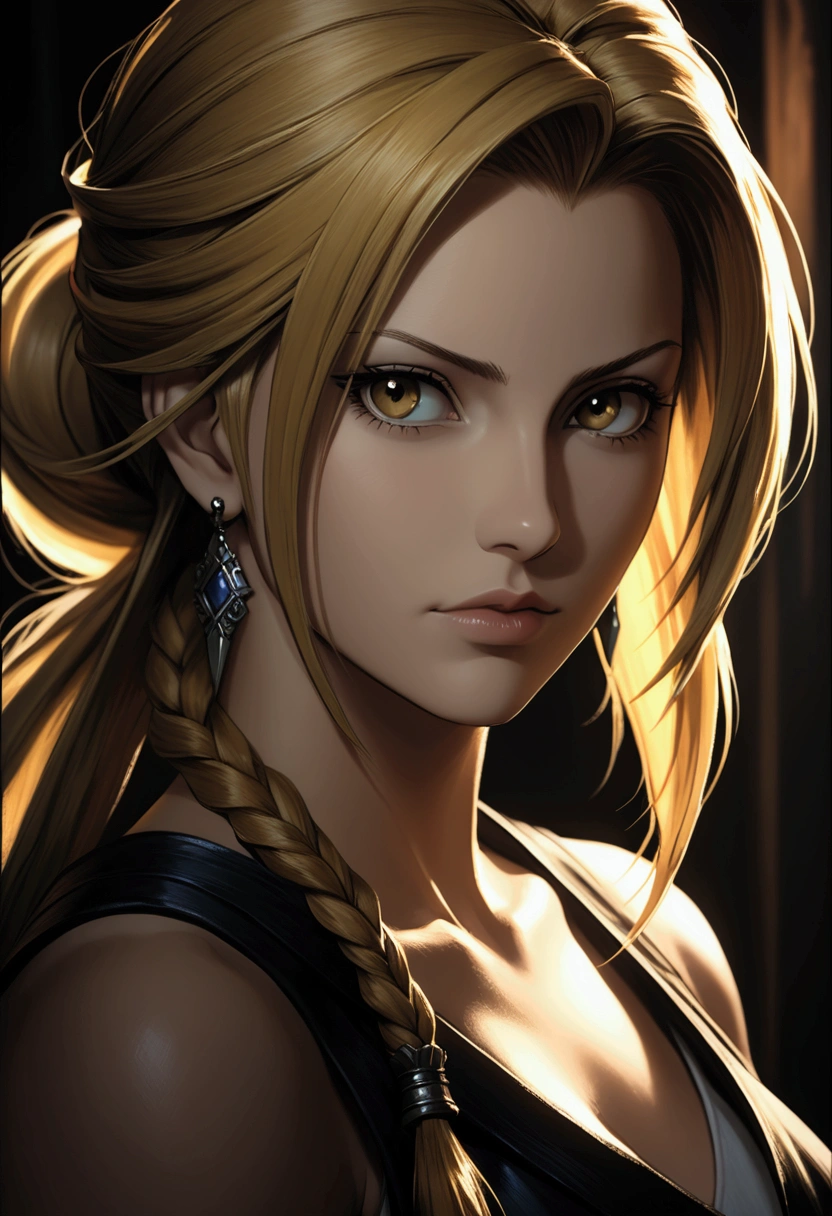 masterpiece, best quality, female goku, femalesuper Saiyan, yellow hair