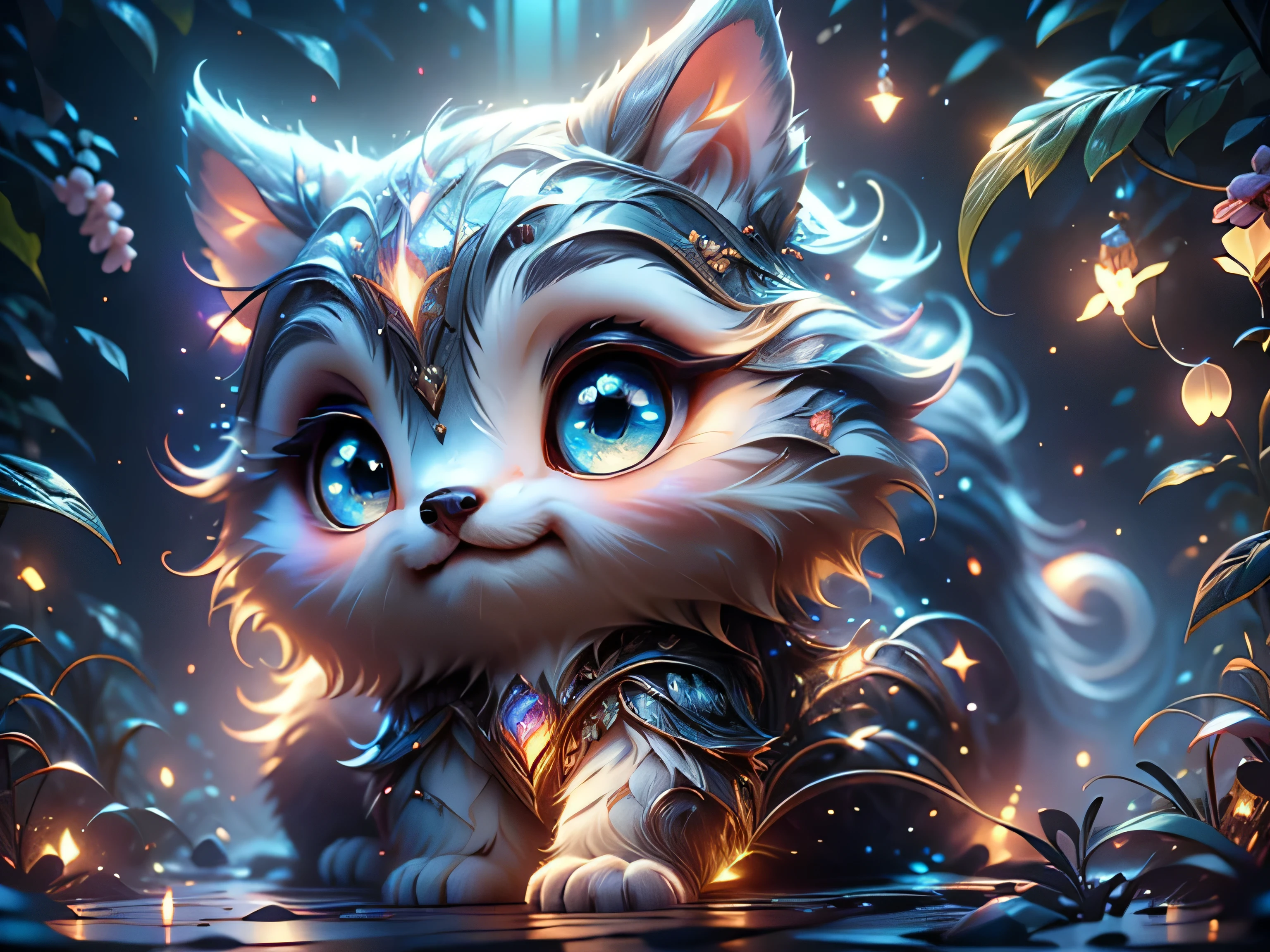 Magical Fantasy Creature, (Best Quality, Masterpiece, Representative Work, Official Art, Professional, Super Detailed, 8k:1.3), (Photorealism:1.2) Super Cute, Big Eyes, Soft, Soft Nose, Fluffy, Two-Toothed Smile, Coala in Natural Background, Realistic, Beautiful, Stars in Eyes, Soft Volumetric Light, (Backlight:1.3), (Cinematic:1.2), Intricate Details, (ArtStation:1.3), --auto --s2