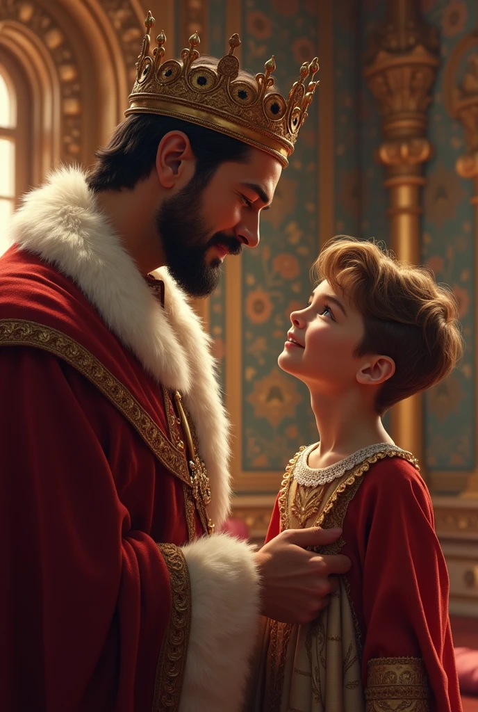 A visually captivating reenactment of young Alexander playing with his father, King Philip II.