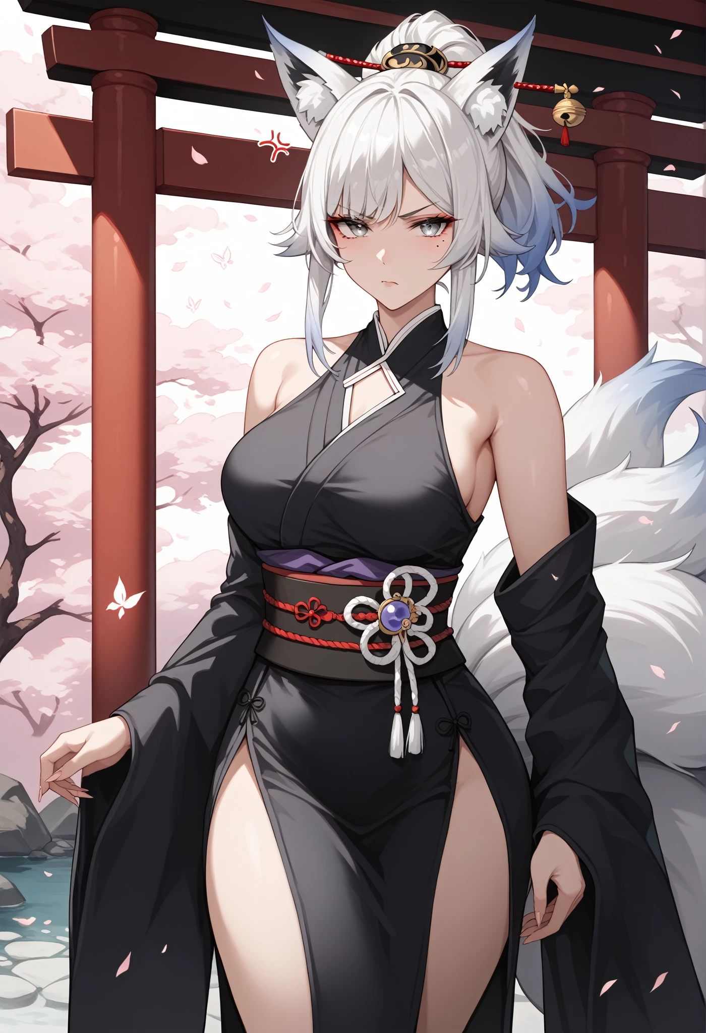 (wolf ear, wolf tail), heavy busty, dark skin, wolf , letal, long hair, twin ponytail, medieval clothes, medieval background