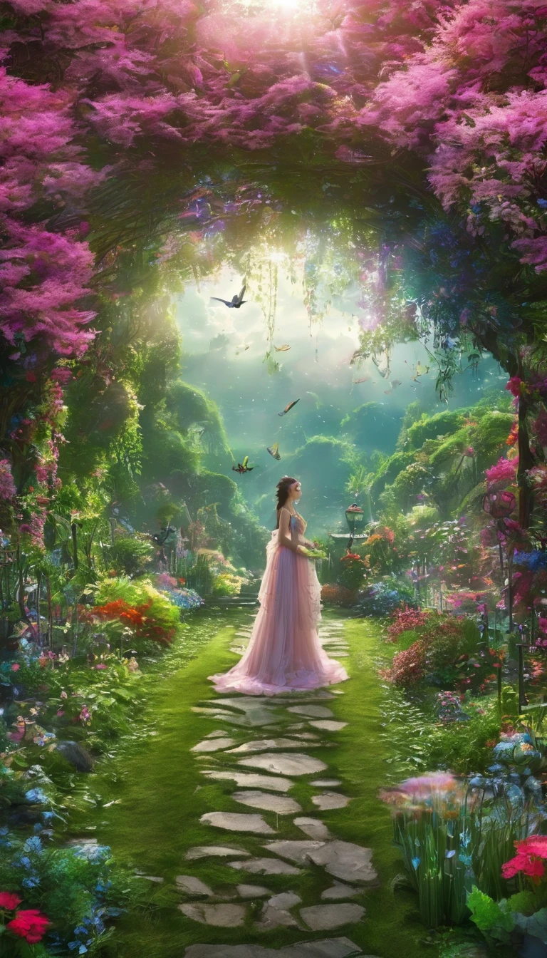 background,  Fantasy ,  amazing,  Fantasy , garden, future, Don&#39;t draw people、 high definition model , 