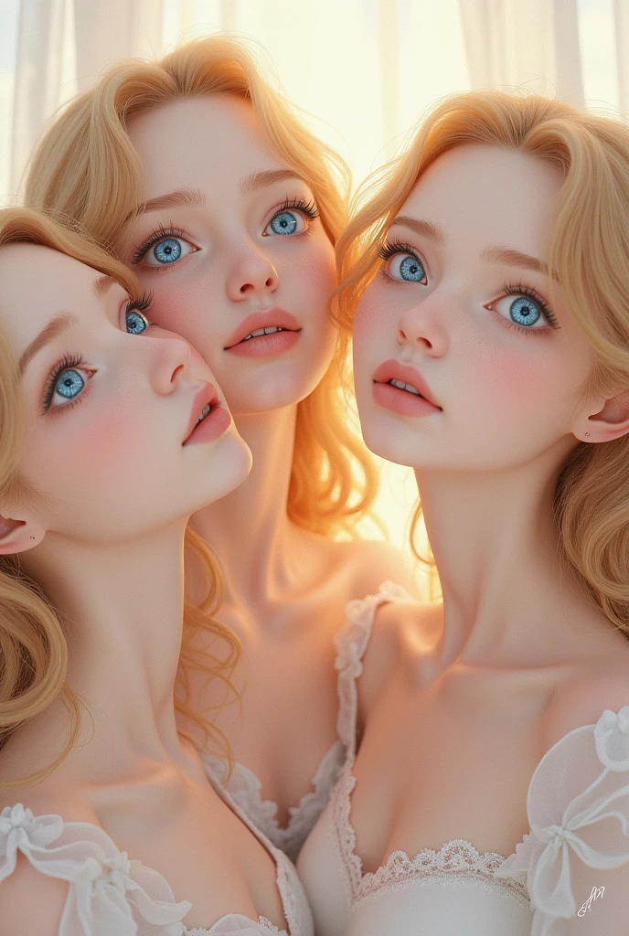a beautiful 16 y.o. ginger girl, detailed face, (pink hairpins in her hair) and two pigtails, blue eyes, long eyelashes, small nose, full lips, curly hair, beautiful detailed face, girl in a bed in david hamilton style, window light, soft lighting, dreamy, pastel colors, muted tones, film grain, shallow depth of field, cinematic, highres, best quality, 8k, ultra-detailed, realistic, photorealistic, professional,