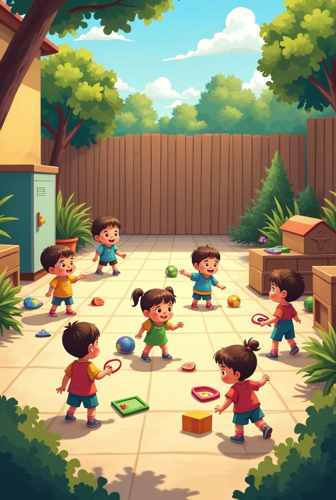 kids playing marbles in ground