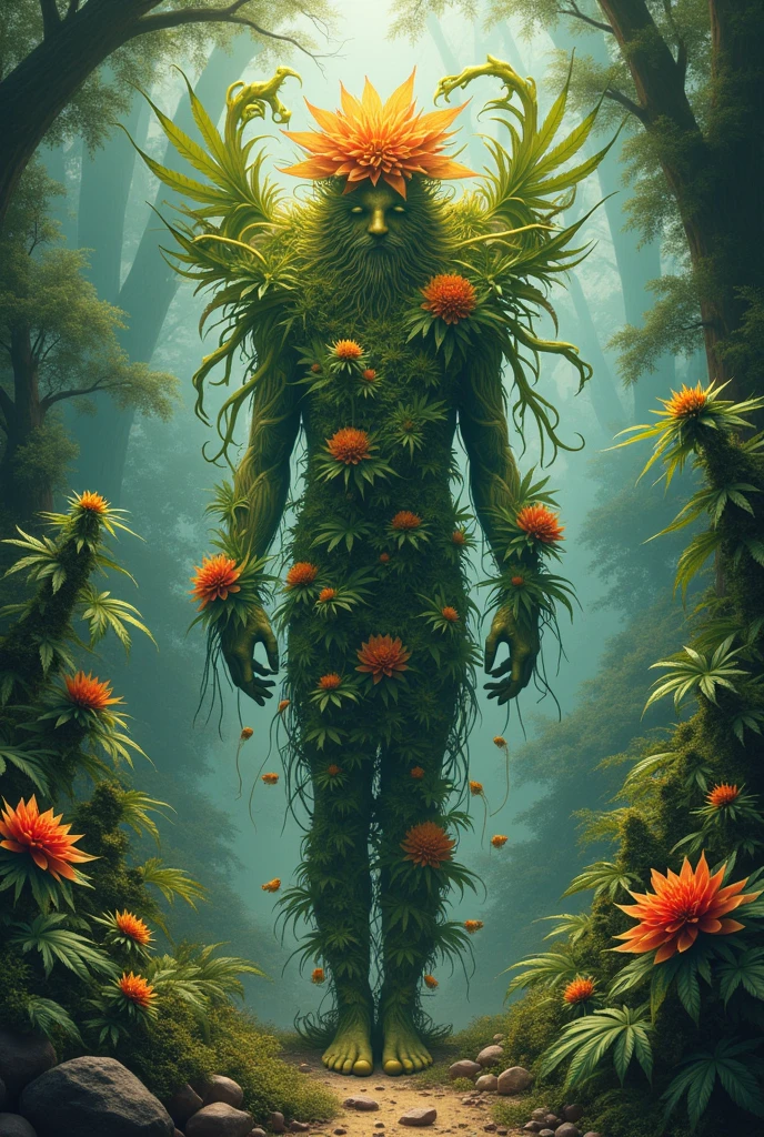 A digital painting of a tree with a light in it - SeaArt AI