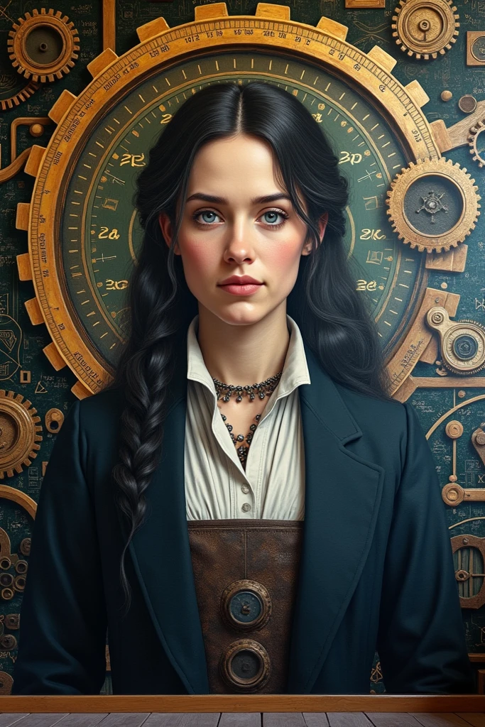 bemused to be locked in a leather neck restraint, Tifa Lockhart in a full frame zoom up of her face and neck, looking upwards in a room of old ticking clocks, (complex artistic color ink pen sketch illustration:1.5), full detail, gentle shadowing, fully immersive reflections and particle effects, concept art by Artgerm andRange Murata and Studio Ghibli in collaboration. portrait of a beautiful woman by Greg Rutkowski, half body, black hair, braids, pale skin, <lora:add-detail-xl:1> <lora:xl_more_art-full_v1:1>