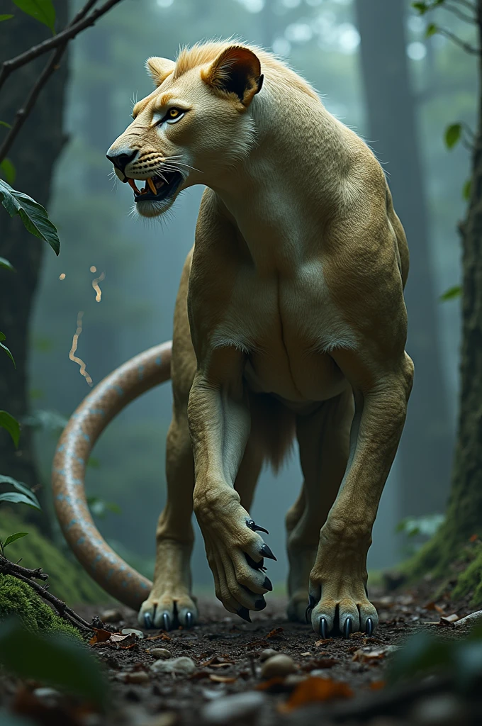 araffe in a leather harness laying on a stone ledge, ((feral)), feline pussy, anus,  dominant pose, armored feline companion, lisa parker, harnesses and garters, nsfw version, quadruped, armored cat, pvc poseable, kneeling, lioness, the smooth black lioness, by Charles Gleyre, back view