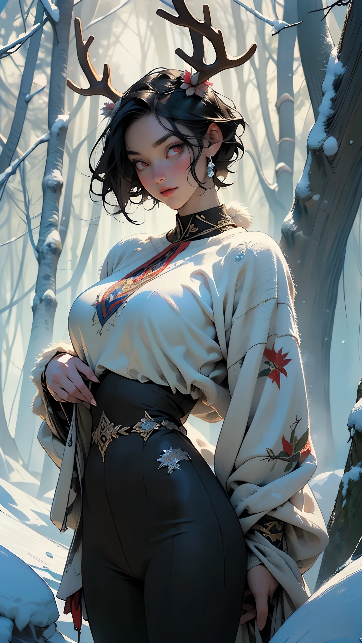 Pirotess, cute elf loli,girl, 1girl,(((little loli,tiny little body,small))),(((6 years old))),((anime elf loli with extremely cute and beautiful black hair)),(((elf, elf earlat chest))),((((black hair:1.35,ponytail braid hair,colored inner hair,ear breathing)))),(((red_eyes:1.3))),intricate eyes,beautiful detailed eyes,symmetrical eyes,big eyes:1.5,(((lustrous skin:1.5,bright skin: 1.5,skin tanned,shiny skin,very shiny skin,shiny body,plastic glitter skin,exaggerated shiny skin,illuminated skin))),(delicate detailed fingers,detailed body,detailed arms,human hands,(detailed face)),
cute,slutty,erotic,daring,nsfw,
zettai ryouiki,revealing clothing,show skin,(((Sexy red fur coat, red fur coat outfit, wearing a red fur coat:1.3,red winter coat))), ((red minkirt,red mini skirt with furry edge,visible thong straps)),((underpants strap)),(white gloves,red clothes,semi-naked,with little red clothing,((((furry edge clothing)))),(((intricate outfit,intricate clothes,embroidered outfit,ornate outfit,embroidered clothes,ornate clothes))),
(dynamic pose:1.0),embarrassed,(centered,scale to fit dimensions,Rule of thirds),
((snowy pine forest)),winter,scenery:1.25,((intricate scenery)),((snow forest background)),Christmas tree,
(Glossy winter ornaments),highres,sharp focus,(ultra detailed,extremely detailed),(photorealistic artwork:1.37),(extremely detailed CG unity 8k wallpaper),(((vibrant colors,vibrant theme))),(intricate),(masterpiece),(best quality),