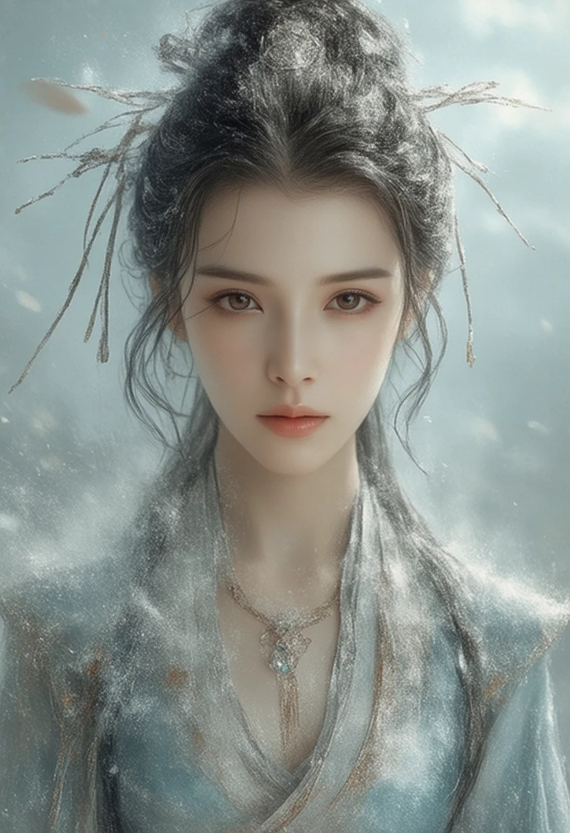 https://s.mj.run/0mWzB77bJKc A Chinese style mermaid wearing gold white black neon jewelry on her head, surrounded by fish in the sea, with exquisite details, delicate facial features, delicate eyes, long flowing hair behind her, surrounded by white golden clouds, fantasy, digital art techniques, illustrations, perfect composition, exquisite light and shadow effects, high-definition, high-resolution, full body photo, front view, movie texture, water surface, depth of field effect, ultra fine, full body shooting --ar 9:16 --v 6.1