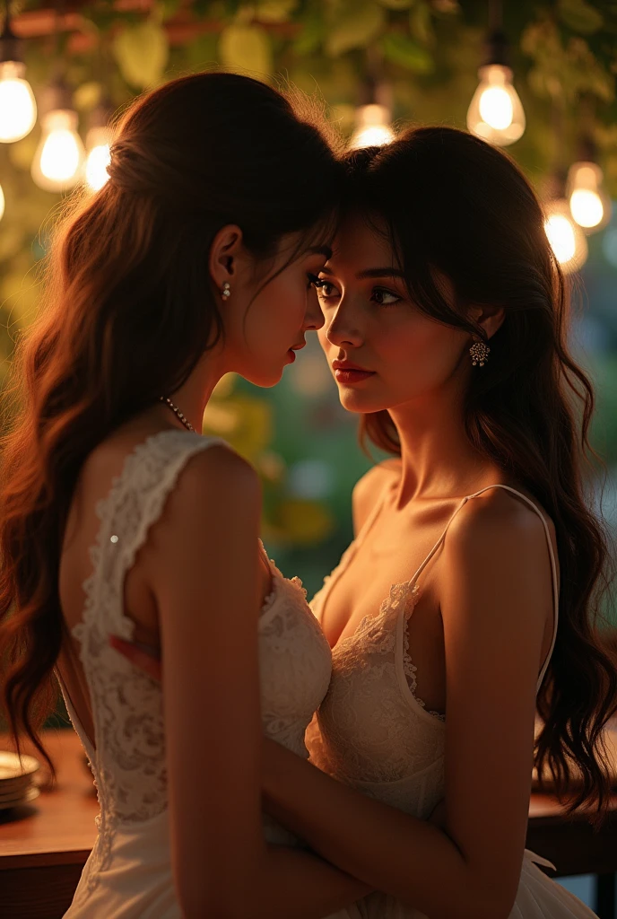 Create a compelling double exposure photograph that seamlessly merges the presence of a woman and the wonders of Christmas. Capture the harmony between the human form and the Christmas, using light and shadow to accentuate their connection and create a visually striking narrative.