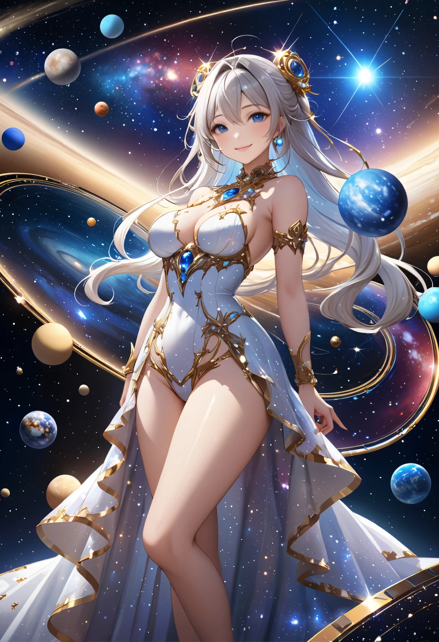 Woman in transparent dress,Viewer,(((Full breasts, Keeley University))),Slim waist,(Navel exposed,Bare waist), Long hair, extreme detailed details, Detailed fantasy art, Stunning character art, Beautiful and exquisite character art, Beautiful transparent dress, Very detailed, Girl wearing flowing Hanfu, Exquisite headpieces and jewellery,Crystal jewelry filigree, galaxy, Stunning visuals, (Dynamic Stripes, light rail:1.2), Vibrant colors,Long hair动漫女孩和狐狸, 美丽的白金色Angel女士, 白毛Angel, Beautiful character painting, Beautiful anime portrait, Angel翅膀的女孩, a beautiful Angel woman, Mystical artwork, Guweiz, by Ren Renfa, Angel, Large Breasts,Full breasts,Golden ratio figure,Perfect body,Ultra wide-angle shooting,Full body shot,Body close-up,Full body shot,Wearing a pleated tulle skirt,Soft anime illustration, Soft dark background,Fujifilm XT3 Clear focus, f 5.6, High Detail, Clear focus, Dramatic, (Wearing openwork clothing), (Looking at the audience:1.8), (Natural light), (Tempting)translucent, Good velvet quality, Compared, Divine Light,, Silver gray hair, Sky background, Absolute Strength,女性Angel,Girl in sexy silk,,Large Breasts,Full breasts,Golden ratio figure,Perfect body,Ultra wide-angle shooting,Full body shot,Body close-up,Full body shot, Wearing a tulle dress, Model shooting style, Large Breasts,Full breasts,Golden ratio figure,Perfect body,(Extremely detailed CG 8k wallpaper unit), The most beautiful artistic photos in the world, , 8K Ultra HD, ) On the big white bed,Lazy gesture,Charming and seductive expression,best quality,masterpiece,Ultra-high resolution,(Practical:1.4),original photo,Ultra-high resolution,White skin,Exquisite makeup,Long legs,Bright beautiful eyes,用深色眼影打造Exquisite makeup,