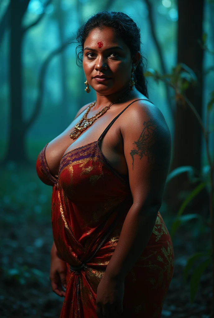 Photo of a Kerala Village plus size aunty, Kerala chechi, full hourglass curvy body shot,manthravadhini, yakshi, thick thunder thighs, fantasy, myth, dragon fly, ((Big chubby aunty)), half body portrait, ((((studio fantasy nature photography)))),blue teal orange color grading, milf, cougar lady witch, nude busty huge popup huge breast, naked, heavy cleavage, horny Gothic milf, 70 years old gorgeous mature lady, pervert demoness, demoness of lust, curvy, black lips, horny face, extremely gorgeous, thick figure, heavy physique, voluptuous, curvy, sexy figure, Fashionable portrait of androgynous alien looking witch , glowing eyes, futuristic design, minimal details, givenchy, photoreal, 200mm, hd, f/ 2.0, highly detailed, surreal, sexy beautiful evil woman, sexy bold strapless mini skirt, chudail, Pishachini, horror genre, blood-thirsty enchantress, powerful female spirit, eerie, drop dead, in the style of red and blue, (intricate details, hyperdetailed:1.15) (skin texture:1.2), dark Moody tone, cinematic lighting, haunted place in background, photorealistic,photo,realism, Getty Images, RAW candid cinema, 16mm, colour graded portra 400 film, remarkable colour, ultra realistic, textured skin, remarkable detailed pupils, realistic dull skin noise, visible skin detail, skin fuzz, dry skin, visible skin details and pores