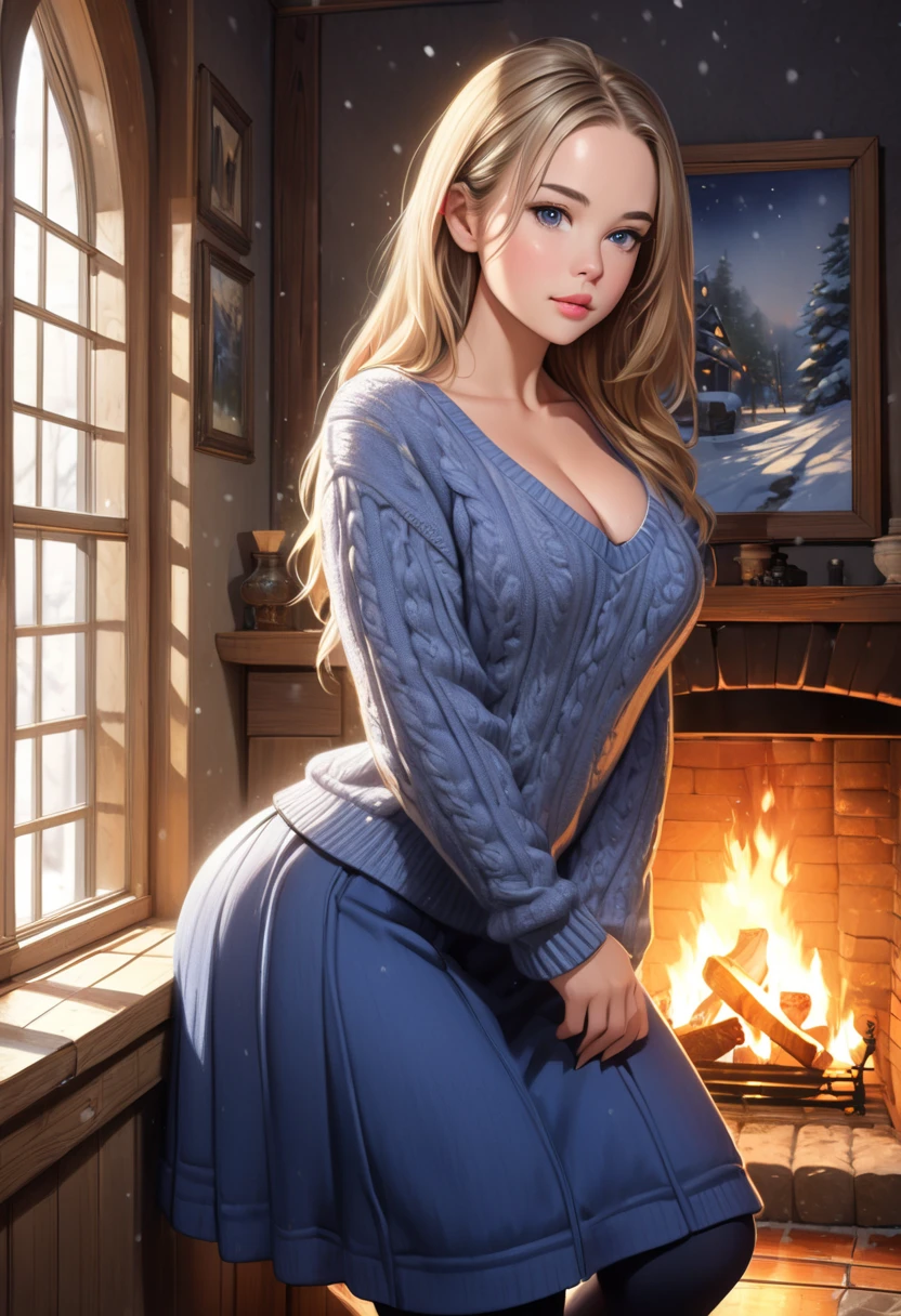 ((best quality)), ((masterpiece)), (detailed), 1girl, off-shoulder sweater, Nazanin is a young aspiring actress who dreams of making it big in the entertainment industry and he show his ass and finger herself ass