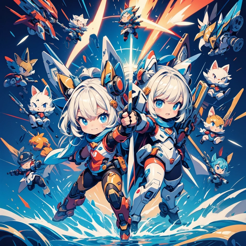 (masterpiece, absurd quality, best quality, official art, beautiful and aesthetic:1.2), (Ki Charge:1.2), (aura:1.2),(fighting stance:1.2), switch-chan walking towards menacingly head tilted upwards, locked eyes
