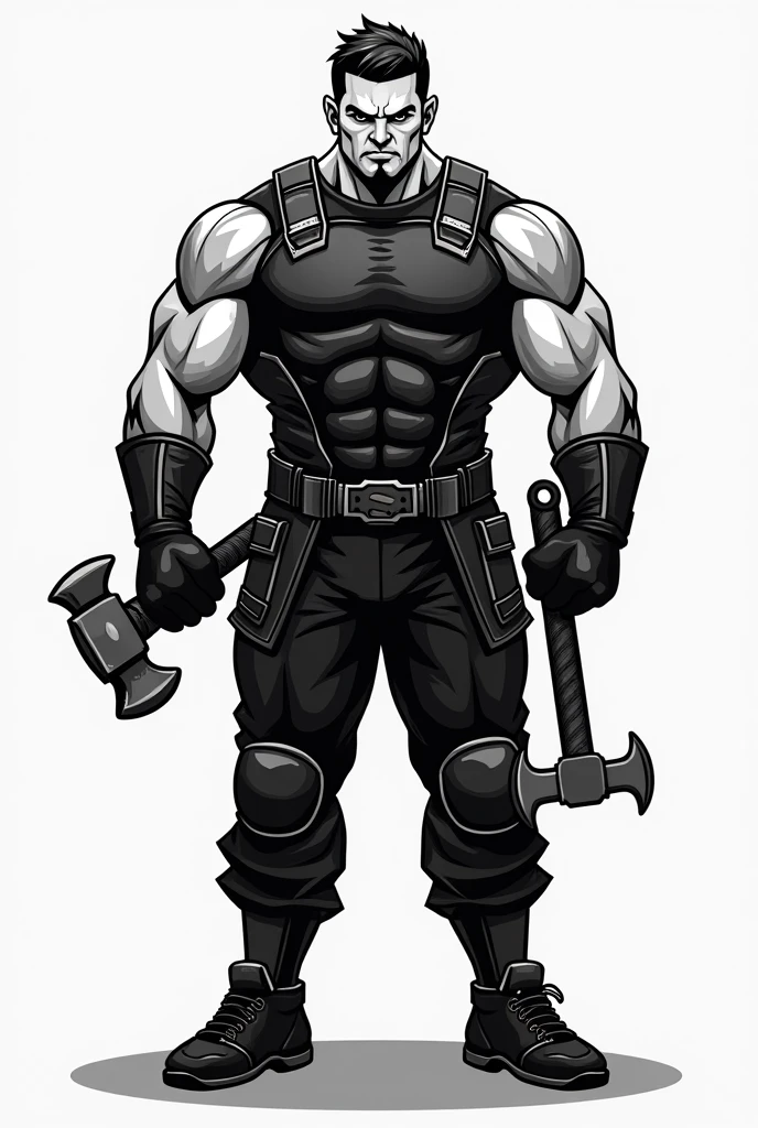 Tattoo, Comicart Deadpool in Bavarian Lederhosen black and white with a beer in his hand