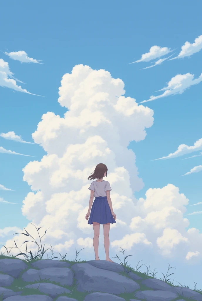 girl，cloudy