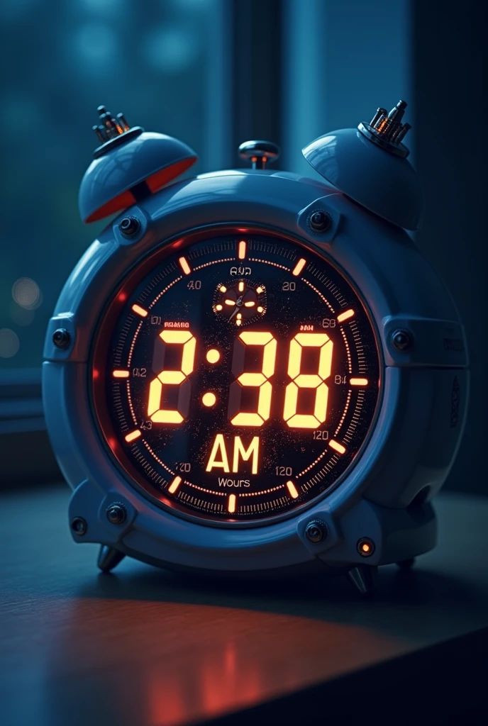 electronic night clock showing time 2 : 38 AM IN ANIME STYLE