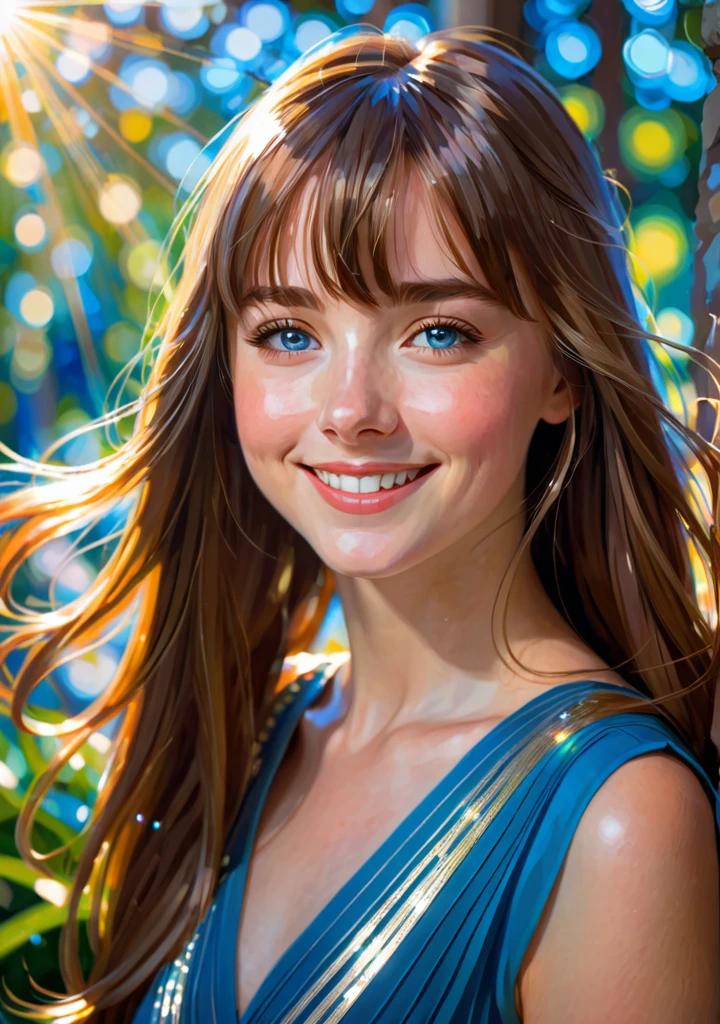 Beautiful girl in the light