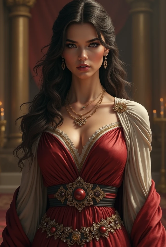 A captivating close-up of a woman adorned in an exquisite gown inspired by Hedi Xandt, a digital representation that embodies the latest CG trends, digital art, and sensual painting. The woman, with a striking, voluptuous silhouette, is depicted in ultra high definition, exuding a seductive allure. The painting, rich in detail and vibrant colors, showcases a sophisticated, Karol Bak-style elegance.