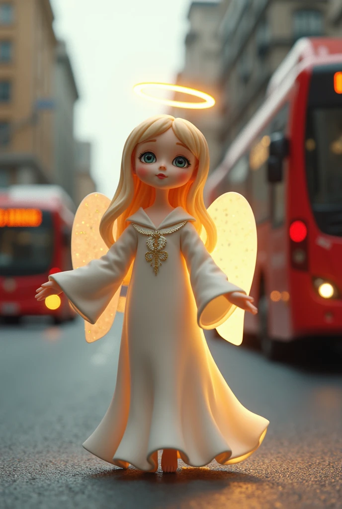 Child with (large angel wings) standing on a building. Photorealist. (high quality). 8k