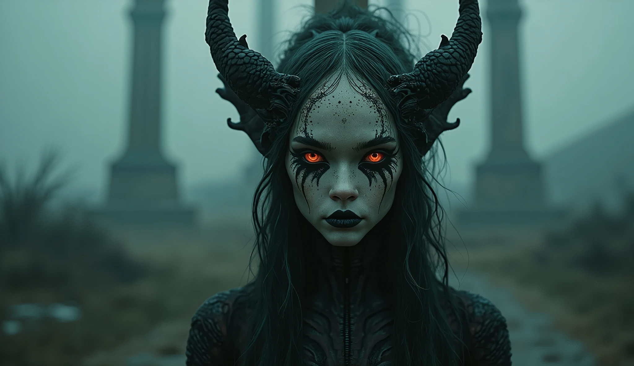 Une fille en demon effreyante simple