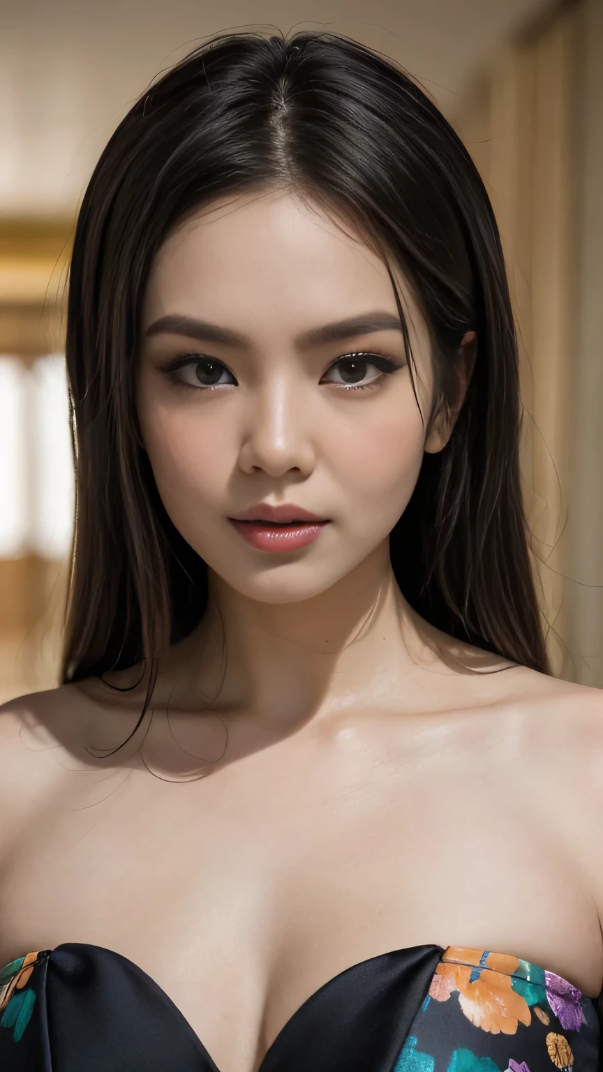 ((asian girl)),((smile, completely nude, nipples, close up)), simple background, black background, bright theme, ((ultra-detailed)), (highly detailed CG illustration),(expressionless), (best quality:1.2),(1girl:1.2),High quality texture, intricate details, detailed texture, High quality shadow, thin lips, brown eye pupil, depth of field, perspective,20s, (big eyes:1.2),blush,perfect body, lean body, (narrow waist:1.3), large breast, distinct_image, (lustrous skin), solo focus, (brown hair), (streaked hair), ((long hair)), 