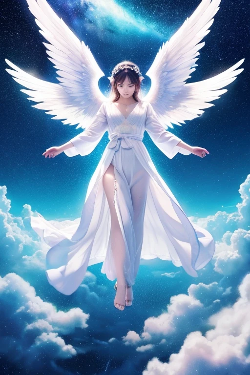 1920×1080、Like the picture、Real、Wrapped in the dazzling light of the sky、眩Shiiほどの光、god々Shii、美Shii、Fantasy、Spreading its large wings、cute、Beauty、Adult female、Big Eyes、Create an image of an angel
