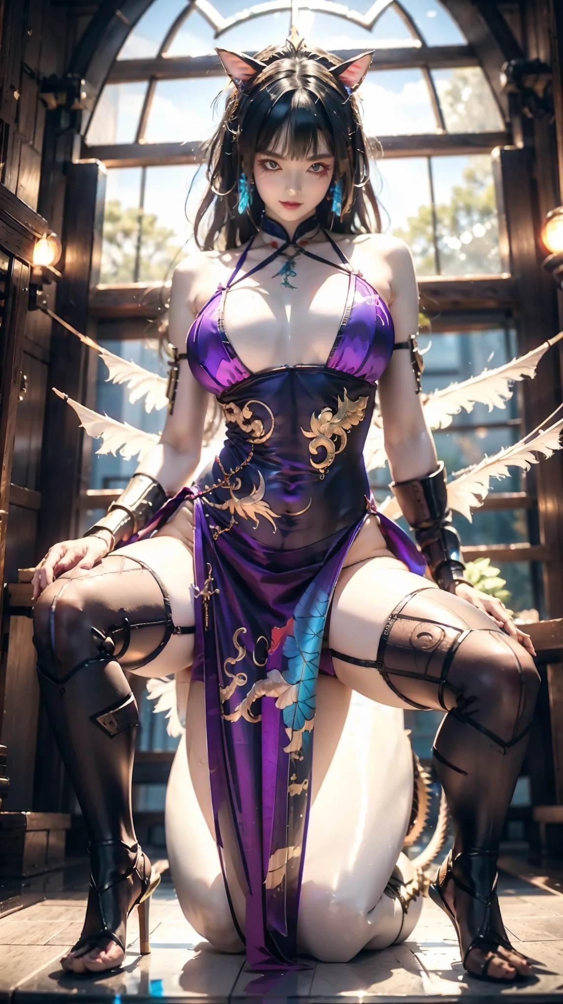 (Ultra-detailed eyes), (((textile shading))), (((Best Quality))), (((masutepiece))), (((Ultra-detailed CG))), sassy girl, (((magical little girl))), (Petite), (tiny chest), black hair, ((wolfcut hair with bangs, gorgeous hair)), y2k outift, y2k outfit,, A detailed painting depicting a beauty, flurry of glowing Magic The Gathering cards and the book Dungeons and Dragons in the center. Glowing card flying, strong sorcerer atmoshphere, y2k outfit, y2k outfit, y2k outfit