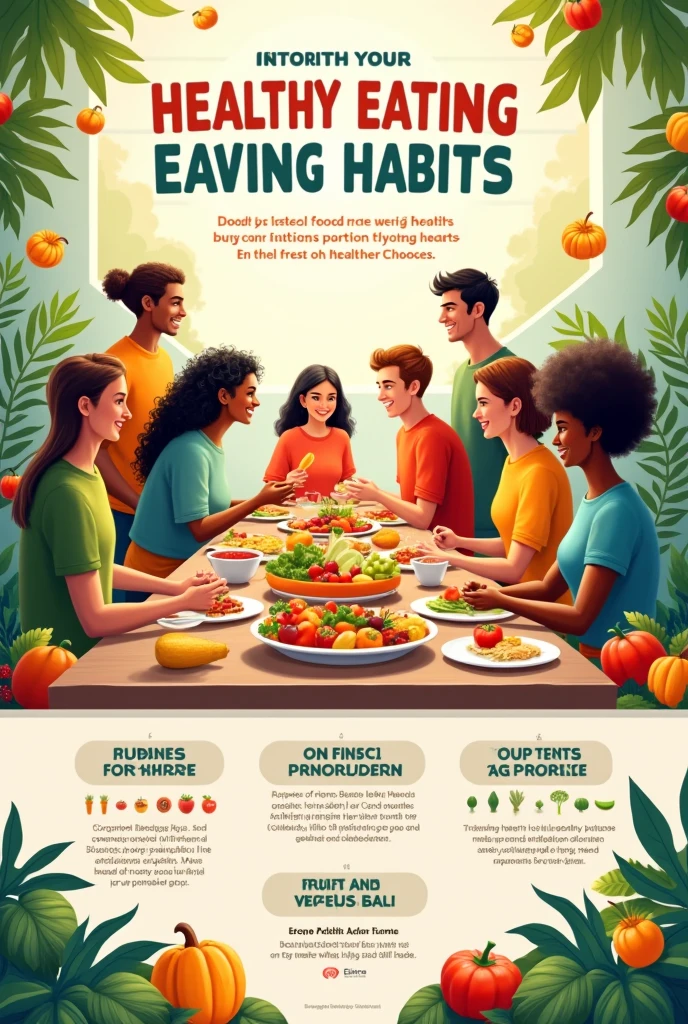 Healthy eating habits poster - SeaArt AI