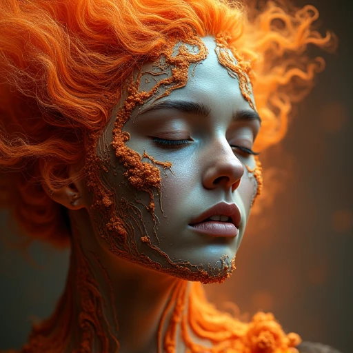 cinematic photo cinematic still fflix_shards, 1girl, lips, closed eyes, cracked skin, long hair, black background, orange hair . emotional, harmonious, vignette, highly detailed, high budget, bokeh, cinemascope, moody, epic, gorgeous, film grain, grainy", "cinematic photo fflix_shards, 1girl, lips, closed eyes, cracked skin, long hair, black background, orange hair . 35mm photograph, film, bokeh, professional, 4k, highly detailed", "fflix_shards, 1girl, lips, closed eyes, cracked skin, long hair, black background, orange hair, intricate, elegant, highly detailed, digital painting, artstation, concept art, smooth, sharp focus, illustration, art by wlop, mars ravelo and greg rutkowski
<lora:ShardsXL-000007:1>
<lora:SDXL_FILM_PHOTOGRAPHY_STYLE_BetaV0.4:0.25> film photography style, light grain, medium grain, heavy grain . 35mm photograph, film, bokeh, professional, 4k, highly detailed