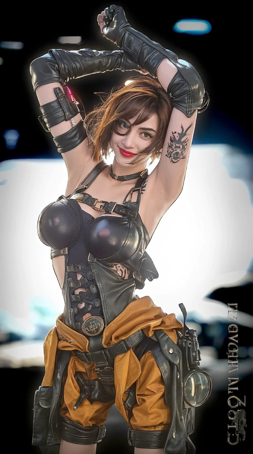 Sicht von oben, woman wearing safety glasses and gloves poses for a photo, Steampunk style, Alice im Wonderland Cyberpunk, Steampunk girl, Steampunk pin-up girl, Magic and steam – punk inspired, glamorous , Steampunk beautiful anime woman, Steampunk style, Steampunk, Rokoko Cyberpunk, wearing Steampunk attire, Steampunk!, Steampunk, wie Lady Mechanika, ((perfect hand, dynamic pose, simple background, solo)),
