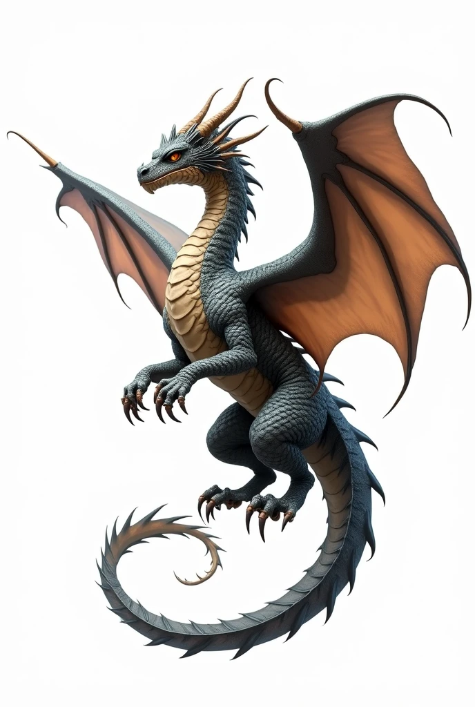 extremely detailed dragon with wings spread, ink drawing style