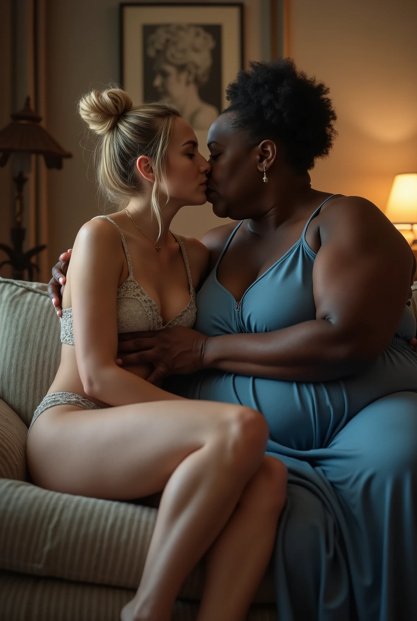 I want two very fat black grannies without clothes on a sofa but with huge tits but huge tits and a very big ass